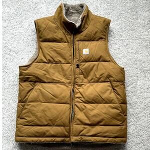 Carhartt Women Size 4-6 Montana Reversible Relaxed Fit Insulated Vest Oak Brown